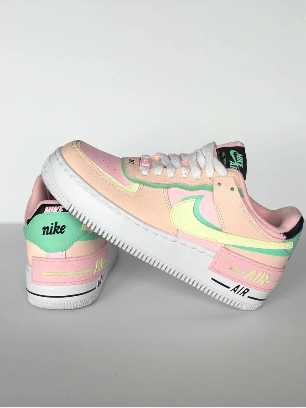 Nike Air Force 1 Shadow Arctic Punch/Crimson Tint/Green Glow/Barely Volt. 7.5 - Picture 2 of 5